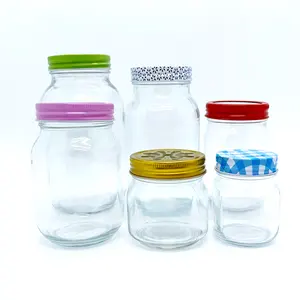 Frosted Glass Jars Sublimation Blanks 16oz 450ml DIY Transparente Clear Glass Mason Jars com tampa de palha colorida fábrica