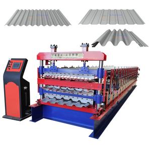 Trabajador fácil de operar máquina de fabricación de láminas de techo de metal 3 en 1 para fábrica de materiales de construcción - Product Image 2