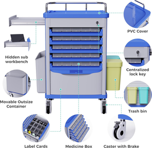 Carrito <span class=keywords><strong>de</strong></span> Medicamentos con Cajones Dobles <span class=keywords><strong>de</strong></span> Doble Cara Liaison Medical MN-DC001, Mueble <span class=keywords><strong>de</strong></span> Hospital, Cajón Divisible, Capacidad <span class=keywords><strong>de</strong></span> Carga <span class=keywords><strong>de</strong></span> 440 LB - Product Image 3
