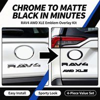 Lot de 4 emblèmes autocollants ABS noirs pour coffre arrière, kit de décalcomanies pour RAV4 HEV XLE AWD 2026+