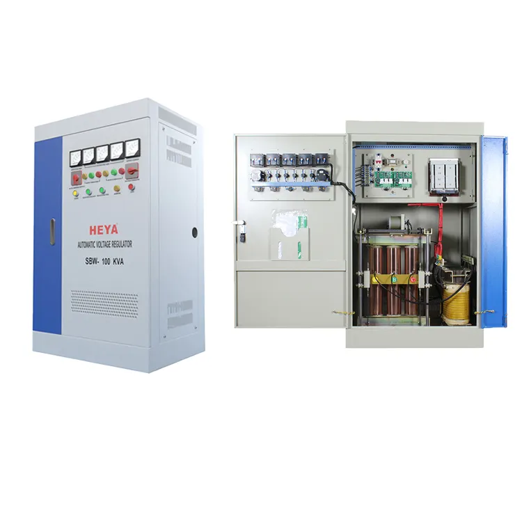 AVR SBW 50 KVA อนาล็อกหรือ LED กระแสสลับควบคุมแรงดันไฟฟ้าคงตัวสามเฟส