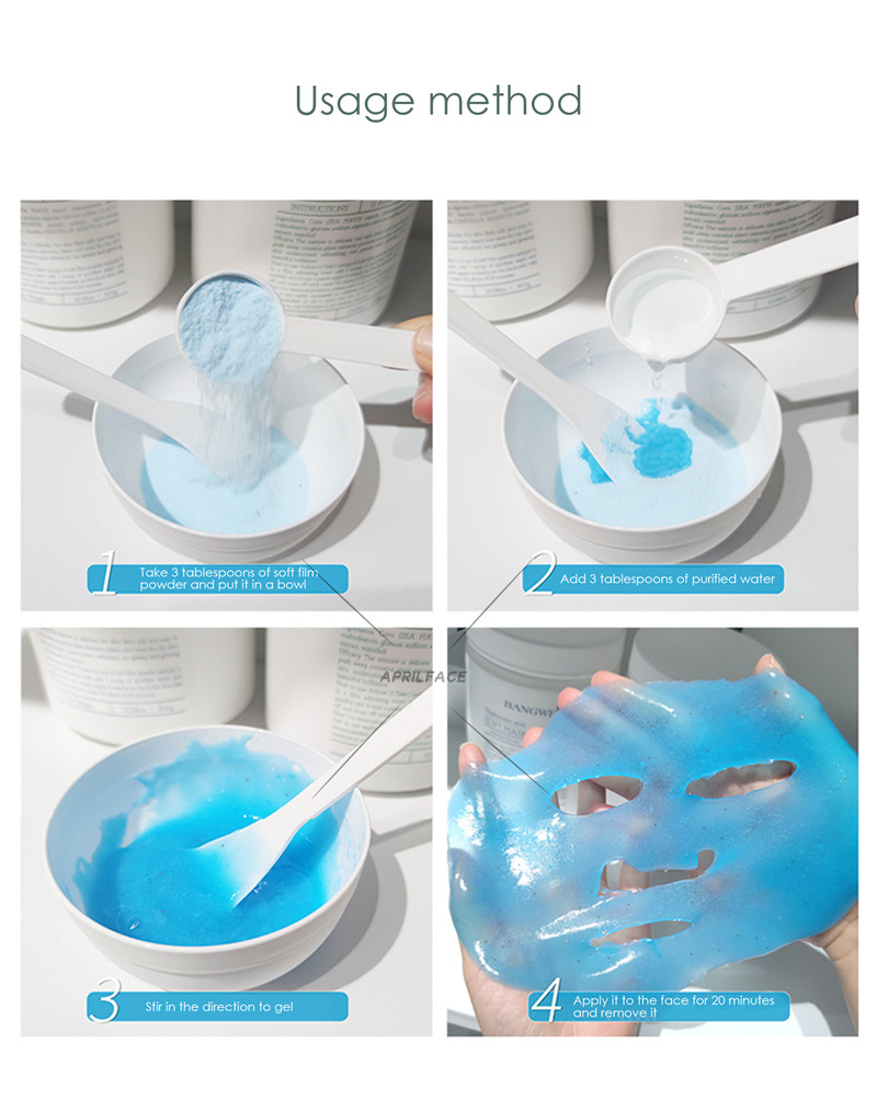 2022 Spirulina soft mask powder Hyaluronic acid  soft mask powder 300g per bottle