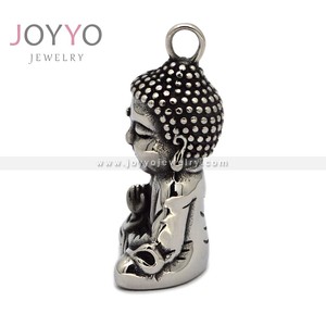 จี้สร้อยคอสำหรับผู้ชายและผู้หญิงรูปปั้นพระ Maitreya สีทองและเงินแบบใหม่ทำจากสเตนเลสคุณภาพดี - Product Image 4