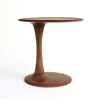 Table d'appoint moderne en bois massif en forme de tulipe, table d'appoint ronde à piétement unique pour salon et chambre à coucher