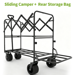 Fabrik-Großhandel Faltbarer OEM Schwerlast-Stahlrahmen Doppelschichtiger Camping-Trolley 200KG Tragfähigkeit für Einkaufszwecke - Product Image 3