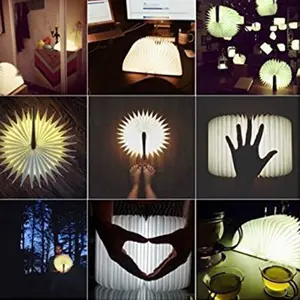 Portable 3 Colors Creative LED Book Night Light Wooden 5V USB Rechargeable Magnetic Foldable Table Lamp Home Decoration