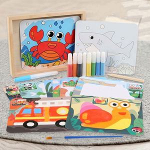 Ensemble de cartes de peinture d'animaux artistiques, livre de coloriage à l'eau, kit de bricolage pour arts et artisanat du sable - Product Image 1