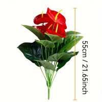 Koridor bunga buatan balkon Hotel dekorasi ruang konferensi ornamen Anthurium merah ruang tamu kantor tanaman hijau