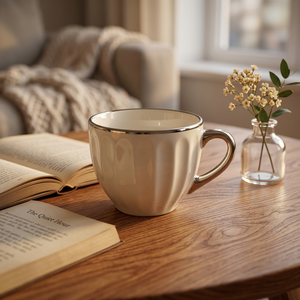Luxury Porcelain Custom Solid Glaze Coffee Mug Set with Silver Rim Handle Dishwasher & Microwave Safe Gift <b>Box</b> Included - Product Image 4