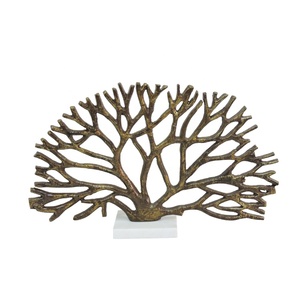 Support vertical géométrique moderne d'objet décoratif de dessus de table d'aluminium d'or antique pour la décoration à la maison et l'art - Product Image 6