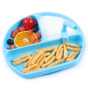 28 renk kırılmaz bölünmüş yemekleri çocuklar yemek besleme ürünleri Set bebekler için kapaklı emme silikon bebek tabağı