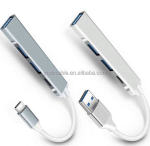 Hub USB 3.0 en alliage d'aluminium à 4 ports, station d'extension Type C, vente en gros d'usine - Product Image 1