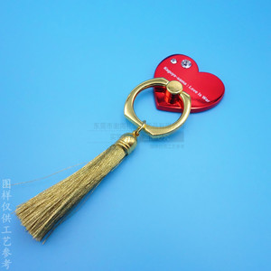 Electroplated Metal Phone Holder Red Heart Shape Adhesive Zinc Alloy Desktop Stand <b>Rotating</b> Ring Buckle With Rhinestone - Product Image 1