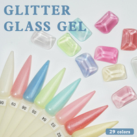 ICE NOVA Glitter Verre Gel Polonais 10ml/15ml/1kg Professionnel 29 Couleurs Glitter Shimmer Réfléchissant Hema Free Créer Propre Marque