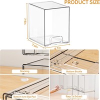 Boîtes de rangement transparentes multi-tailles pour le bureau, le maquillage, les cosmétiques, les collations, la maison, le comptoir