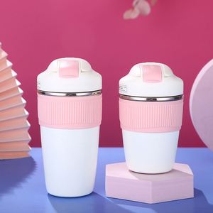 Simple and Fashionable Coffee Cup with Heat-resistant Cup Sleeve and Straw Made of Stainless Steel <b>Mug</b> - Product Image 5