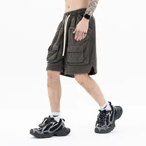 Wholesale Blank Custom Logo Street Wear Cotton Baggy 6 Pocket Cargo Shorts Half Pants