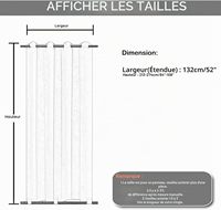 Rideau d'extérieur imperméable, rideaux occultants avec corde thermique anti-chaleur anti-UV, rideau d'extérieur gris clair