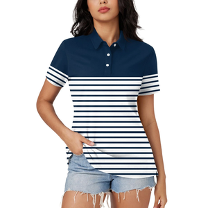 Excelente calidad logotipo personalizado diseño OEM algodón poliéster CVC entrenamiento Slim Fit tejido mujeres lujo Polo camisa - Product Image 6