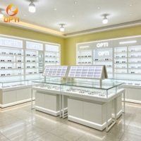 Conjunto Completo de Muebles para Exhibición de Óptica, Exhibidor Moderno de Madera para Gafas de Sol Infantiles con Iluminación LED