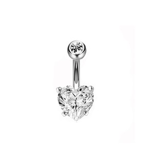 CRYSPURE 14g Piercings de nombril en acier inoxydable pour femme, avec pendentif cœur en CZ, opale et perle, bijoux de corps tendance - Product Image 5
