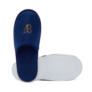 Logo personalizzato velluto blu monouso <span class=keywords><strong>ospedale</strong></span> matrimonio Hotel bagno SPA pantofole <span class=keywords><strong>per</strong></span> gli ospiti - Product Image 1