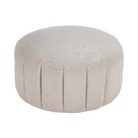 Pouf de salon rond haut de gamme personnalisé, tabouret rembourré et capitonné, meuble moderne, ottoman en tissu