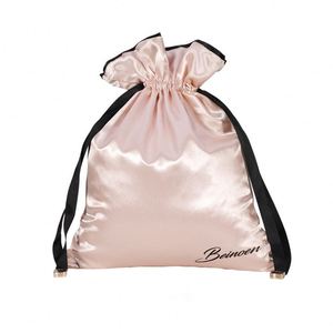 Sacs cadeaux personnalisés imprimés pour perruques, bijoux, lingerie, maillots de bain, pochettes en satin pour cheveux, sacs à chaussures en soie noire - Product Image 3