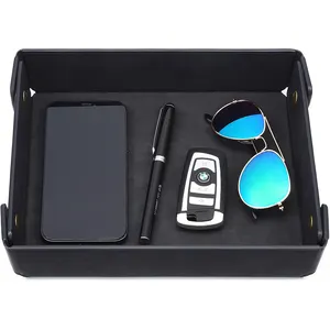 Kunstleder Valet Tray Organizer für Männer Alle Tablett für Eingangs bereich Tisch Key Wallet Watch