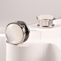 Evorte Custom 0g 1g DIY, dilatateurs d'oreille en acier inoxydable blanc, plug, tunnel, expander, stretcher, bijoux de corps
