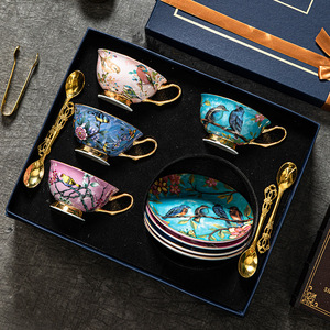 Juego de Té de Porcelana Fina Estick Stream, Taza de Café de Cerámica con Platillo, Diseño Moderno y Minimalista, Regalo de Cumpleaños, Regalo de Lujo para Chicas - Product Image 1