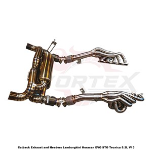 Kit de performance d'accroissement des performances Vortex Gold Titanium Valved Full Exhaust Header Catback pour Lamborghini Huracan EVO STO Tecnica 5.2L V10 - Product Image 2