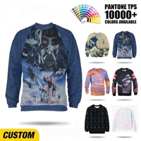 Sweat-shirt à col rond pour homme avec impression intégrale sur le thème de la science-fiction et de la galaxie, personnalisable par sublimation, pour un style streetwear