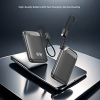 Nouvelle arrivée, batterie externe 10000 mAh PD 225W avec câble intégré, écran numérique, finition miroir élégante, compacte et portable