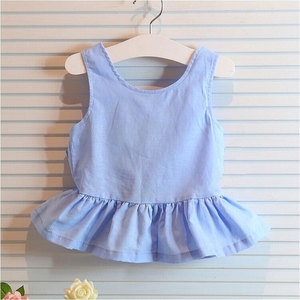New Product Cotton Frock Fancy Two-piece Sleeveless <b>Tops</b> and Printed Shorts Suit Design for Girl - Product Image 3