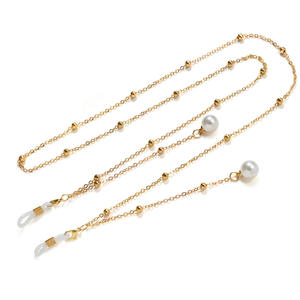 Chaîne de <span class=keywords><strong>lunettes</strong></span> en métal avec pendentif perle Sangle de <span class=keywords><strong>lunettes</strong></span> de soleil Anti-perte Collier épais électrolytique <span class=keywords><strong>Cordon</strong></span> de <span class=keywords><strong>lunettes</strong></span> - Product Image 5