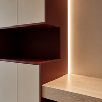 Meuble à chaussures moderne de luxe pour entrée, style italien minimaliste, rangement intégré en bois, organisateur modulaire pour buanderie, banc LED personnalisé 4