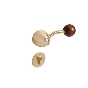 Legdis Vintage Style Door Handle Zinc Alloy Walnut Wood Lever Lock Indoor Household Bedroom Door Lock 7082 - Product Image 3
