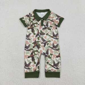 Conjunto de Ropa para Bebé Niño, Modelo SR3634 RTS, Estampado de Pato Verde Camuflado, Mono de Manga Corta al por Mayor - Product Image 2