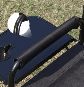 Chaise de camping en fer, pliable, robuste, avec table latérale, pour adultes, poche, plage, pêche, pique-nique, concert, utilisation en extérieur - Product Image 2
