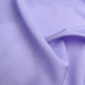 Romantic Mysterious Purple Color 19mm Silk Viscose Blends Spandex Stretch Crepe De Chine Fabric For Women Dress Sleepwear