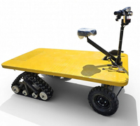 Chariot à plateforme électrique tout-terrain robuste motorisé à chenilles arrière en caoutchouc pour outils agricoles et de transport