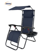 Chaise longue pliante d'extérieur avec porte-gobelet Parasol léger décontracté chaise de plage pliante