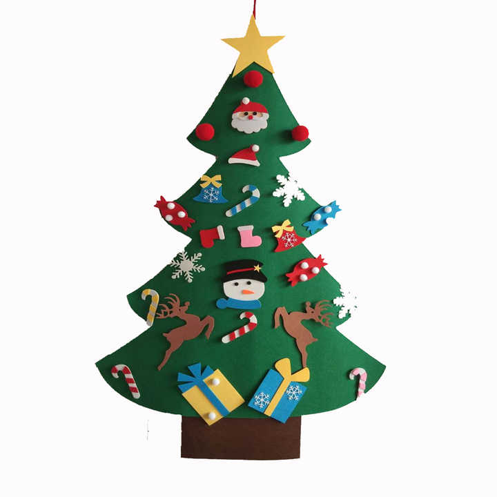 Customized DIY Wall Hanging Decoration Felt Christmas Tree Set For Kids