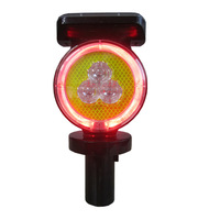 Voyant d'avertissement de trafic solaire étanche 10LED IP66 avec GPS intégré Divers modes de clignotement et méthodes d'installation