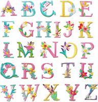 Patchs de lettres fleur personnalisés fer sur A-Z pour tissu coudre sur broderie patchs alphabet patchs décoratifs floraux pour jupe