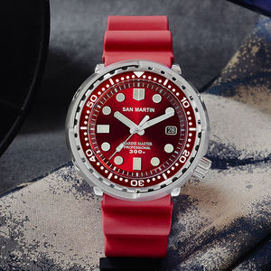 Rts stock envío gratuito san <span class=keywords><strong>martin</strong></span> 316L de acero inoxidable no NH35 mecánico automático 30atm luminosa reloj de buzo para venta - Product Image 2