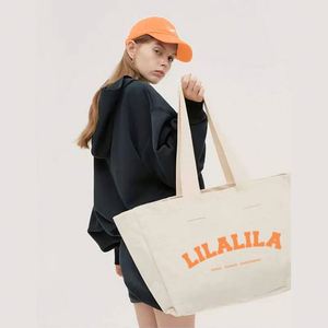Wholesale Shopping Gentle Woman Personalised Grocery Cotton Custom Printed logo Canvas extra Large Sublimation Blank Tote Bags - Product Image 3