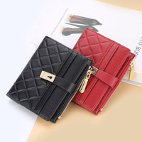 Dompet Koin Wanita Baru Versi Jepang dan Korea Dompet Desainer Fashion Multi-Kartu Sederhana Merek Terkenal Wanita