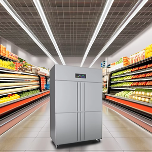 Congélateur commercial à grande capacité <span class=keywords><strong>930L</strong></span> en acier inoxydable, à température unique, 4 portes, en promotion - Product Image 4